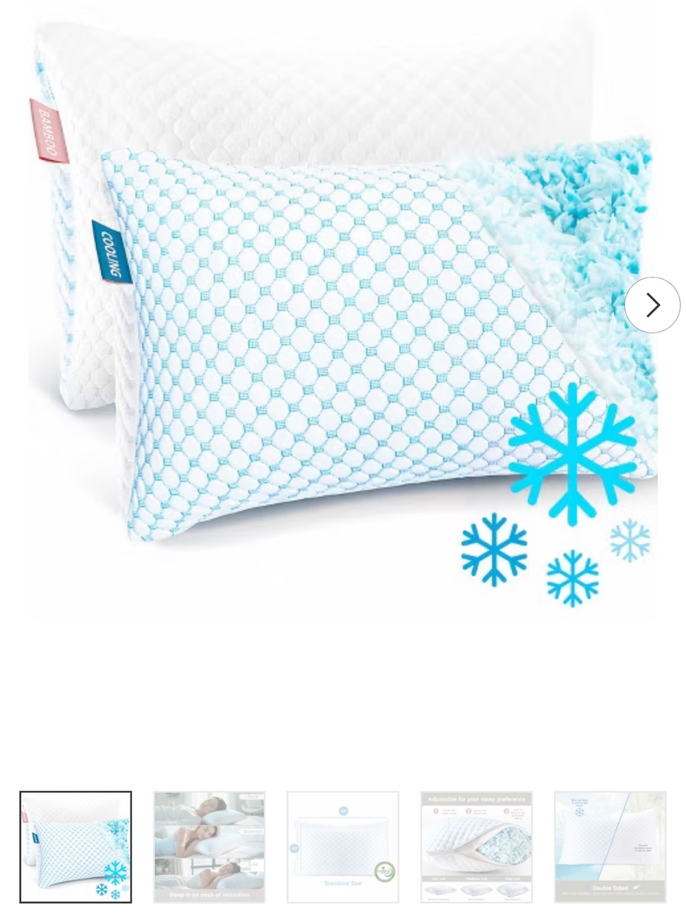 Cool Touch Memory Foam Cooling Pillow – White